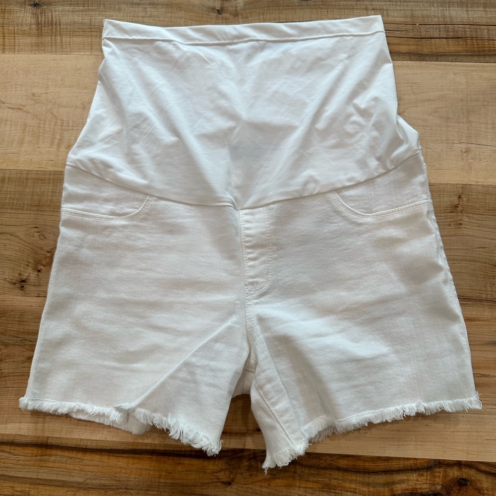 Maternity White Shorts